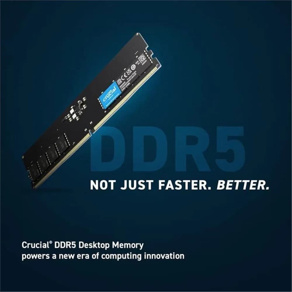 رم کامپیوتر DDR5 تک کاناله 4800 مگاهرتز CL40 کروشیال ظرفیت 16 گیگابایت
