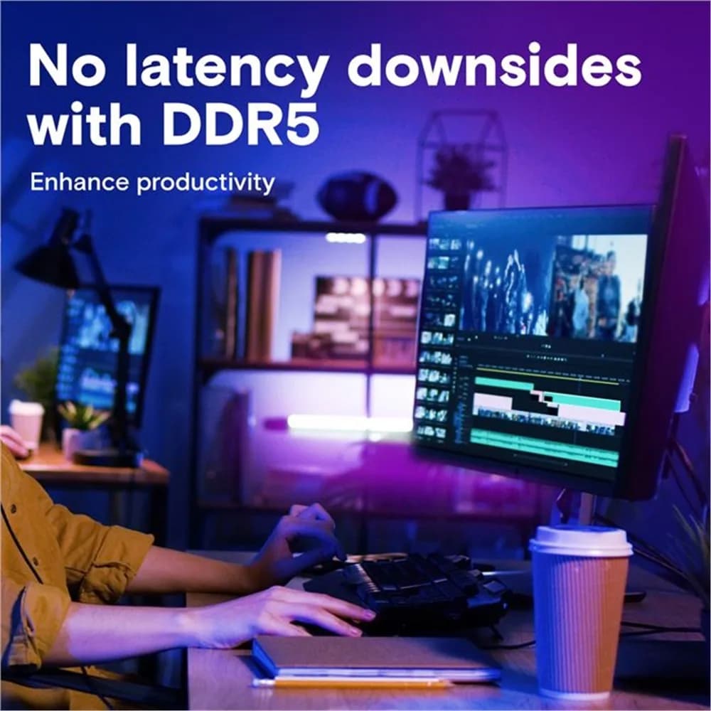 رم کامپیوتر DDR5 تک کاناله 4800 مگاهرتز CL40 کروشیال ظرفیت 16 گیگابایت