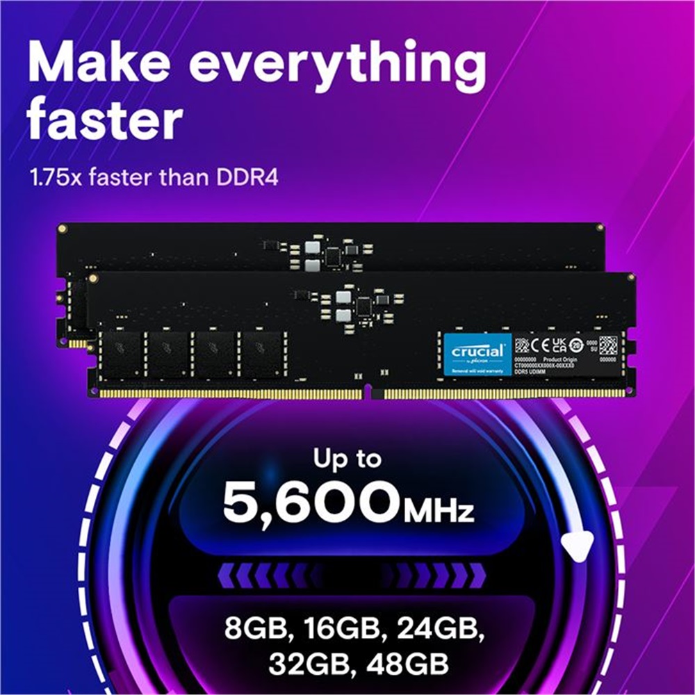 رم کامپیوتر DDR5 تک کاناله 5600 مگاهرتز کروشیال ظرفیت 16 گیگابایت - 4